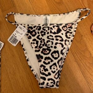 String, high cut cheetah bikini bottoms size M